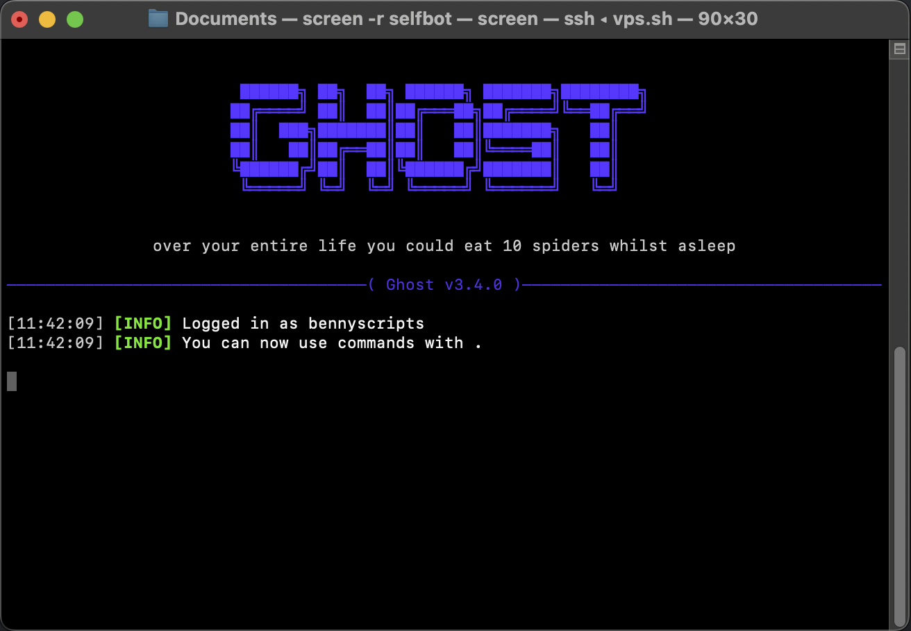 Photo of Ghost's console.